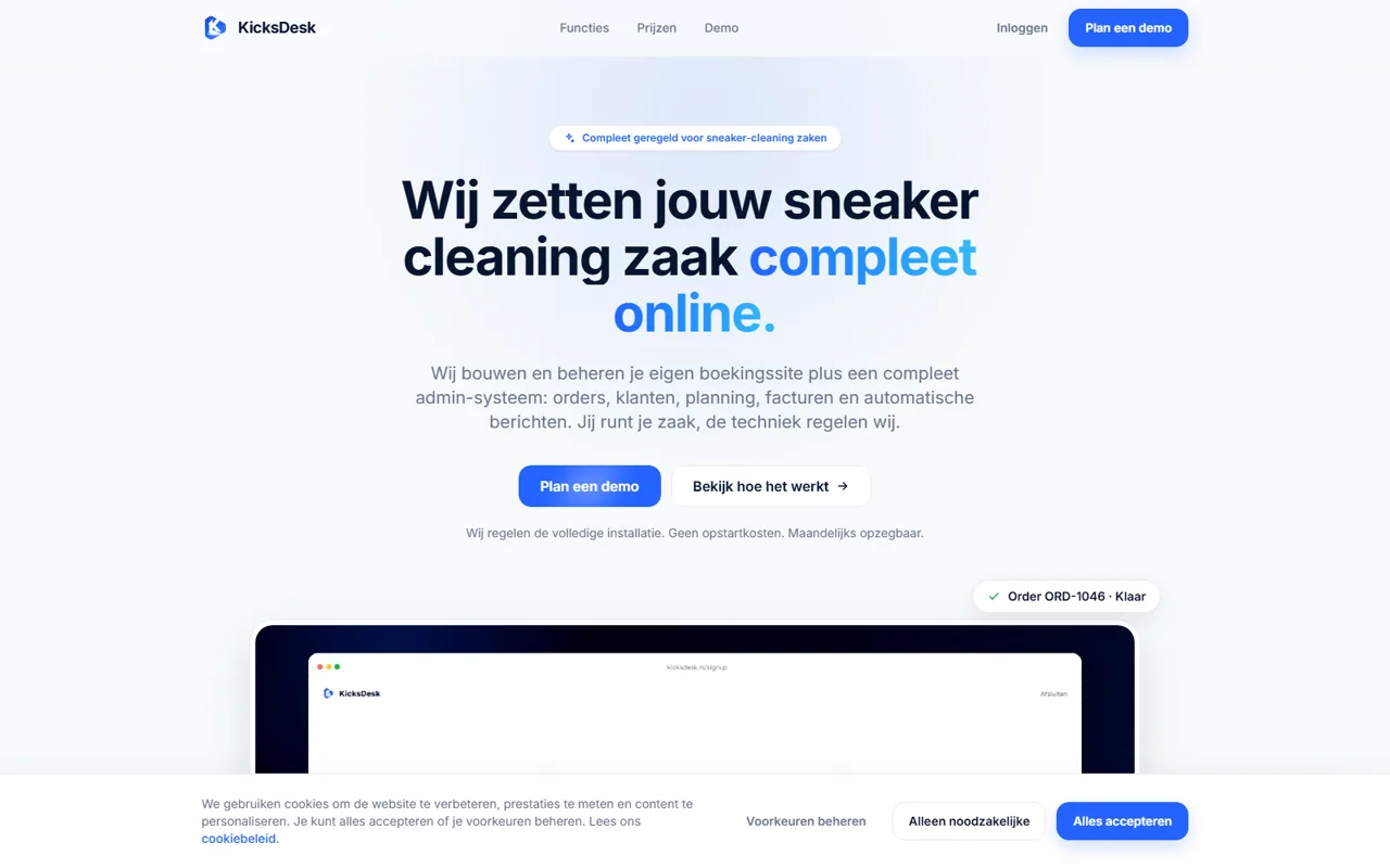 Screenshot van KicksDesk
