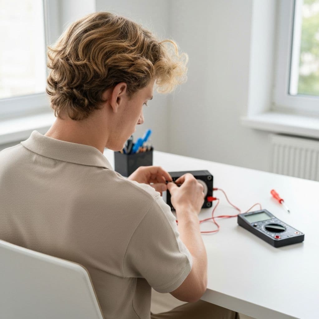 Techniker repariert ein elektronisches Gerät